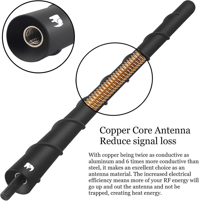 ONE250 8" inch Spiral Flexible Rubber Antenna, Compatible with Chevy - Silverado (1999-2024), Colorado (2003-2024), Equinox (2003-2017), Avalanche (2002-2013) - Designed for Optimized FM/AM Reception - Image 2